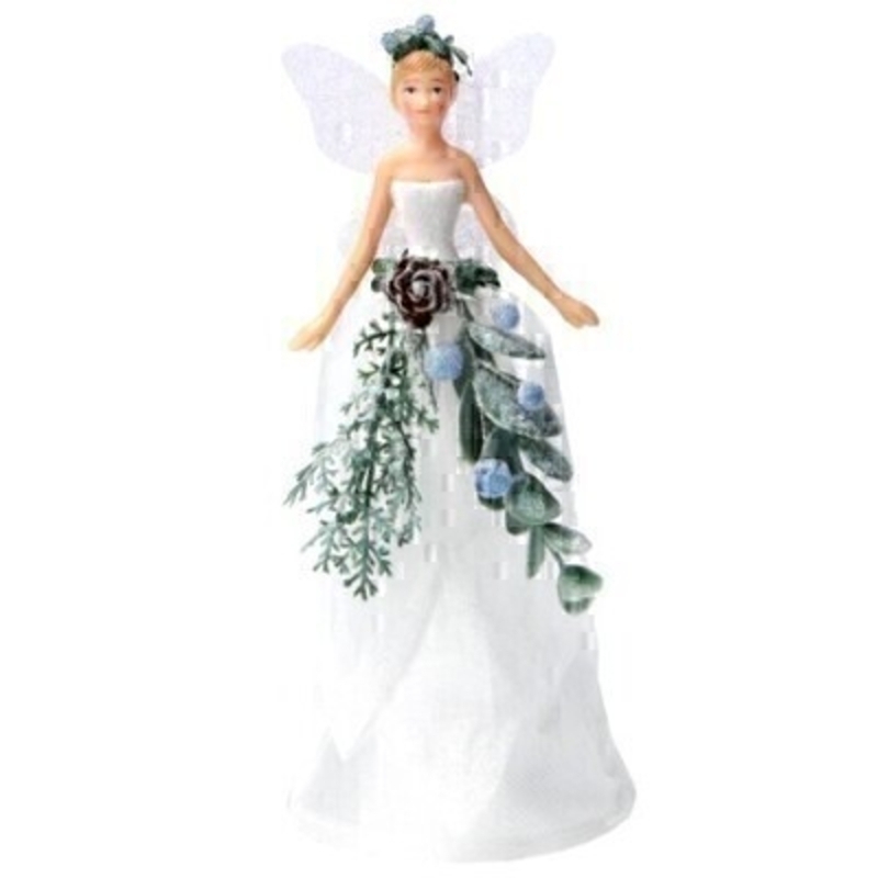 This beautiful small fairy in white comes complete with eucalyptus trim and wings made from glitter. Designed by Gisela Graham it will make a lovely addition to your Christmas Tree. This Tree Topper will delight for years to come. It will compliment any home and will bring Christmas cheer to children at Christmas time year after year. Remember Booker Flowers and Gifts for Gisela Graham Christmas Decorations. 